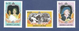 Sierra Leone (1985) - Scott # 690 - 692,   MNH