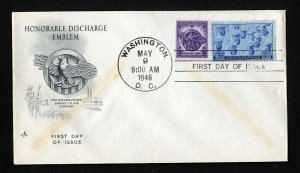# 940 and # 935 First Day Cover unaddressed with Artcraft cachet 5-9-1946 - # 1