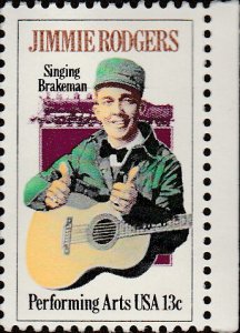 # 1755 MINT NEVER HINGED ( MNH ) JIMMIE RODGERS AND LOCOMOTIVE