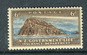 NEW ZEALAND; 1947-65 early Life Insurance Lighthouse issue Mint hinged 6d.