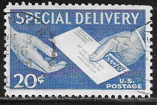 USA E20: 20c Letter and Hands, single, used, F-VF