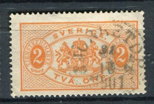 SWEDEN; 1890s early classic Official issue used 2ore. value fair Postmark