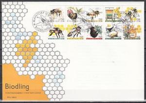 Sweden, Scott cat. 1819-1828. Insects as Honey Bees on a First day cover.