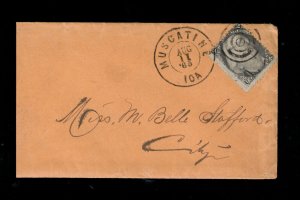 USA #73 Used On Scarce Cover Muscatine Iowa Aug 11 1865 Cancel