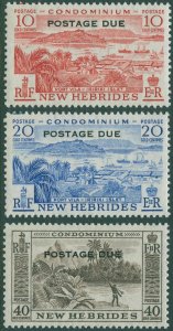 New Hebrides due 1957 SGD17-D19 Scenes Fisherman POSTAGE DUE MNH