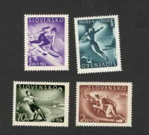 Germany Occ Slovakia-MNH SET-SPORT-SOCCER-ATLETICS, SKIING, GYMNASTIC-1944.