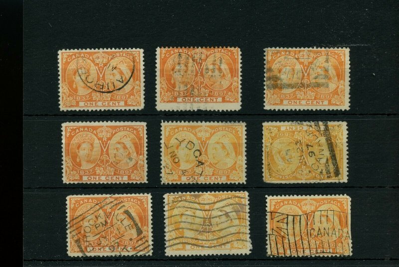 1 cent x 9 Jubilee lot used Canada