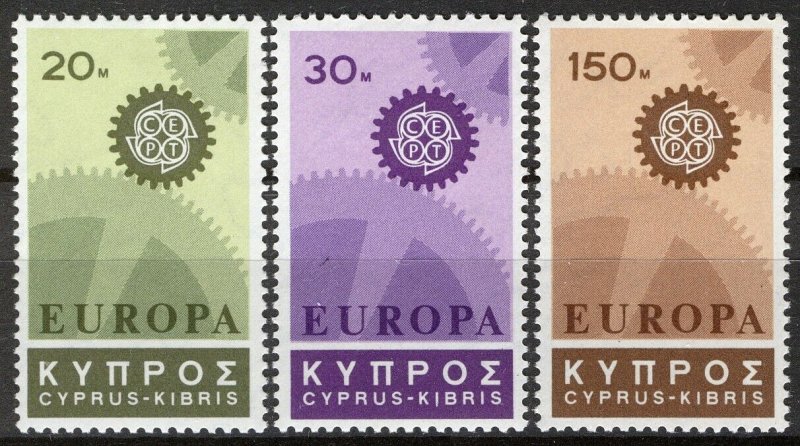 Cyprus 1967, Europa Cept set VF MNH, Mi 292-94 cat 6€