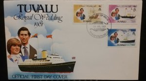 Tuvalu 1981 Royal Wedding - Royal Yachts Charles & Diana FDC First Day Cover