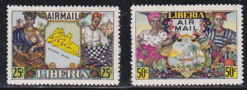 Liberia # C63-64, FArm Couple, Mint NH, Half Cat.