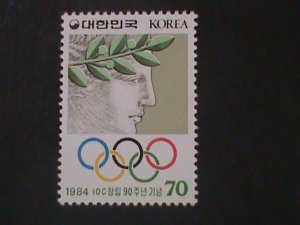 KOREA-1984-SC#1375-ST310-INTL.OLYMPIC COMMITTEE 90TH ANNIV -MNH-VF LAST ONE
