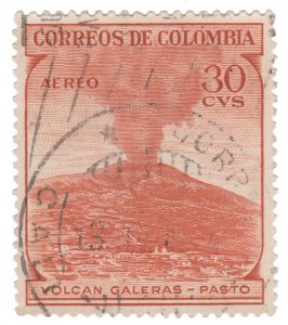 COLOMBIA AIRMAIL STAMP 1954. SCOTT # C244. USED. # 12