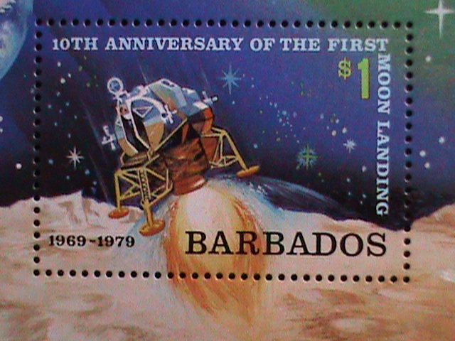 BARBADOS-1979-10TH ANNIVERSART OF 1ST MAN LANDING ON THE MOON MNH-S/S-VF