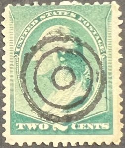 Scott#: 213 - George Washington 2¢ 1887 ABNC used single stamp - Lot G23