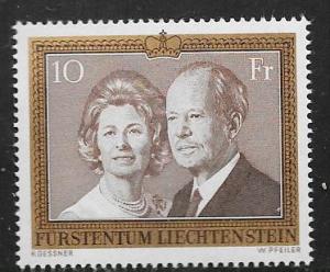 Liechtenstein #557  10fr Princess Gina & Prince  ( MNH)  CV $6.50