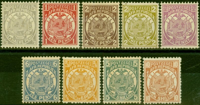 Transvaal 1885-93 Set of 9 to 10s SG175-186 Ex 3d Fine & Fresh MM 