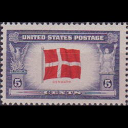 U.S.A. 1943 - Scott# 920 Denmark Flag 5c NH