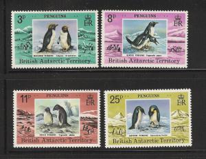 British Antarctic Territory  Penguins Set  mnh S.C. 72 - 75