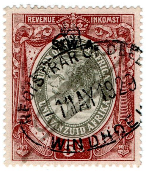 (I.B) South-West Africa Revenue : Duty Stamp 5/-