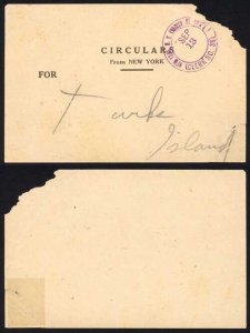 Turks and Caicos 1920s Circulars Label from New York