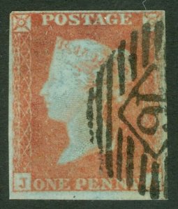 SG 12 1d orange-brown. Very fine used. 4 margins very close to huge CAT £275