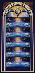 United Nations New York 610a sheet MNH Mission to Planet Earth, Satellite, Ship