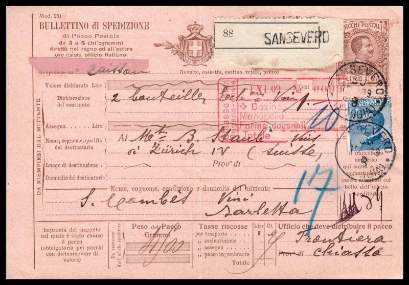 Goldpath: ITALY PARCEL RECEIPT 1909 _CV55_P07