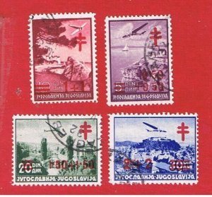 Yugoslavia  #B116-119  VF used  Semi-Postal  Free S/H