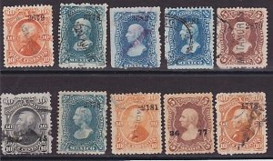 MEXICO 10 Perf Hidalgos - various values & overprints......................A3206