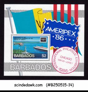 BARBADOS - 1986 INTERNATIONAL PHILATELIC ECHIBITION AMERIPEX '86 MIN/SHT...