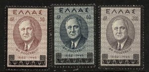 Greece 469-71 MNH Franklin D. Roosevelt