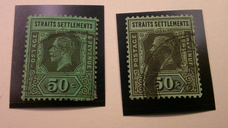 Straights Settlements 1912-1923 Scott# 164, 164a USED F-VF