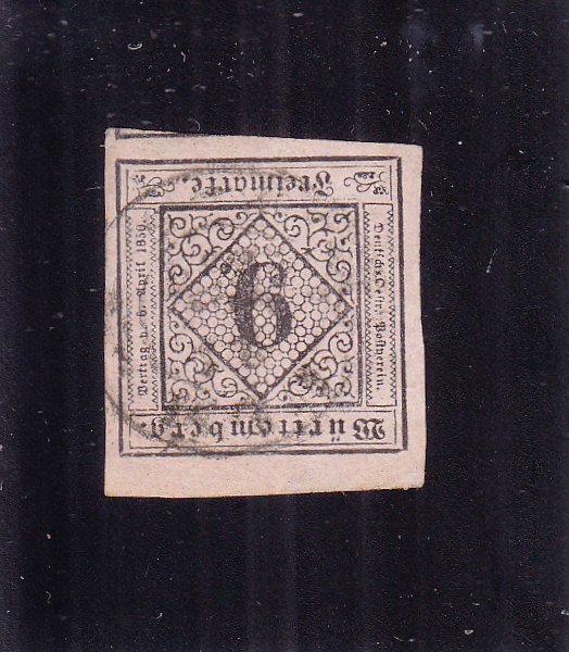 Württemberg: Sc #5, Imperf, Used (S18318)