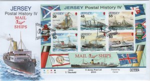Jersey 2010 FDC Sc 1447b Mail Ships Postal History IV Sheet of 6