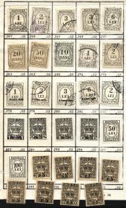 29 ROMANIA REVENUES Collection Tax Stamps Lightly Hinged on page