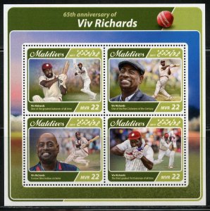 MALDIVES  2017  65th BIRTH ANNIVERSARY OF VIV RICHARDS SHEET  MINT NH