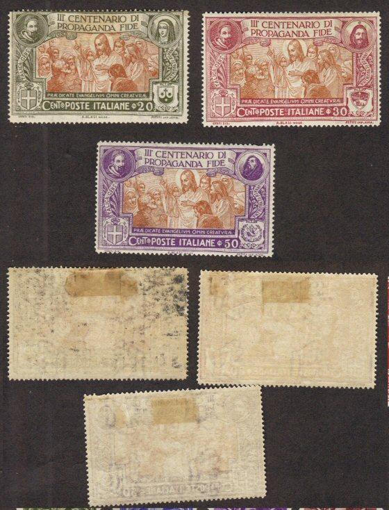 Italy #143-45 MH centenary