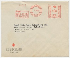 Meter cover Denmark 1952 Red Cross stamps