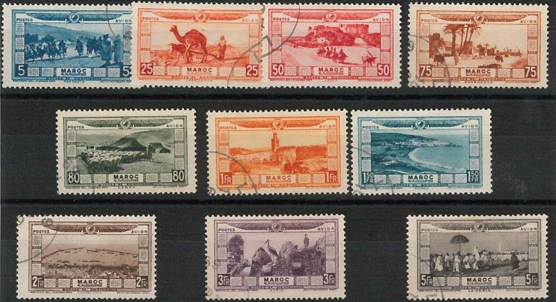 56854 -  MAROC Morocco - STAMPS:  NICE  LOT of used stamps AIR MAIL 12/21