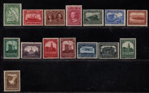 $Newfoundland Sc#145-159 M/H/F-VF, complete set, a few have toned spot on gum