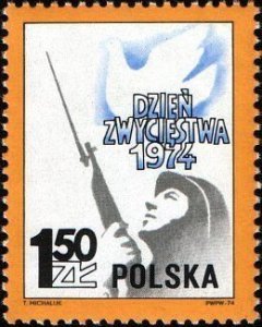 Poland 1974 MNH Stamps Scott 2034 Second World War II Victory Soldier Dove