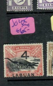 LABUAN  (PP2312B) 1899 4C/12C CROCODILE SG 105  MOG  ANTIQUE OVER 100 YEARS OLD 