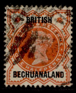 BRITISH BECHUANALAND QV SG9, ½d vermilion, USED.