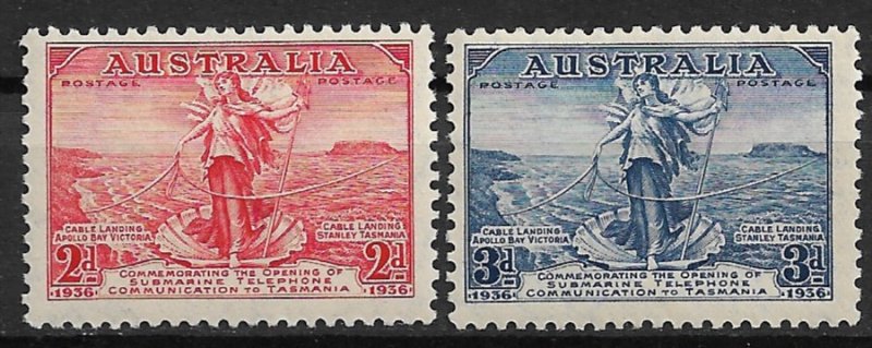 1936 Australia 157-8 Australia/Tasmania Telephone Link MH