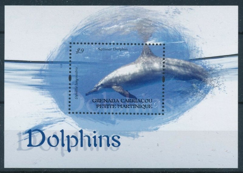 [109012] Carriacou & Petite Martinique 2013 Marine life dolphins Sheet MNH