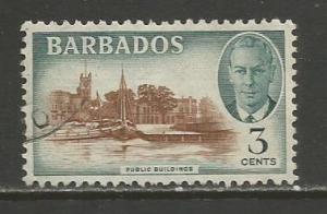 Barbados   #218  used  (1950)  c.v. $4.25