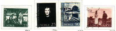 Norway Sc 446-9 1963 Munch Paintings stamps used