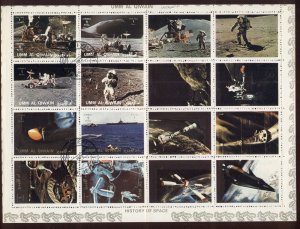 Umm al Qiwain 1972 Moon Exploration sheetlet CTO