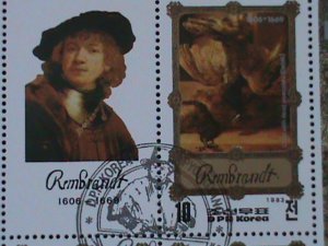 ​KOREA-1983-SC#2268 REMBRANDT FAMPUS PAINTINGS CTO-SHEET VERY FINE HARD TO FIND