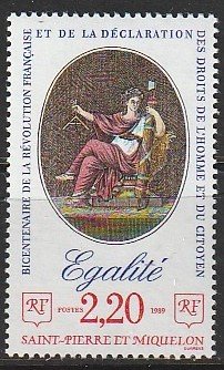 1989 St. Pierre and Miquelon - Sc 515 - MNH VF - 1 single - Equality